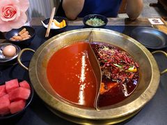 木瓜番茄鸳鸯锅-沸炉重庆老火锅(军事博物馆店)