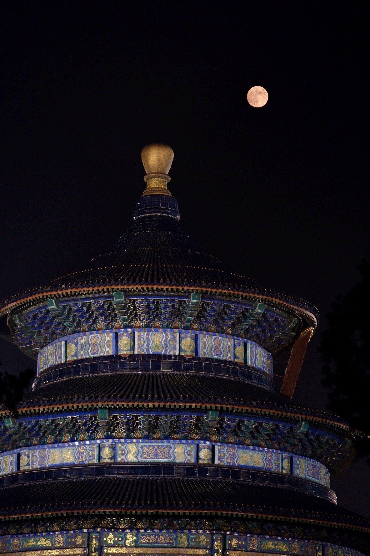 今年的天坛祈年殿夜景我也拍到啦