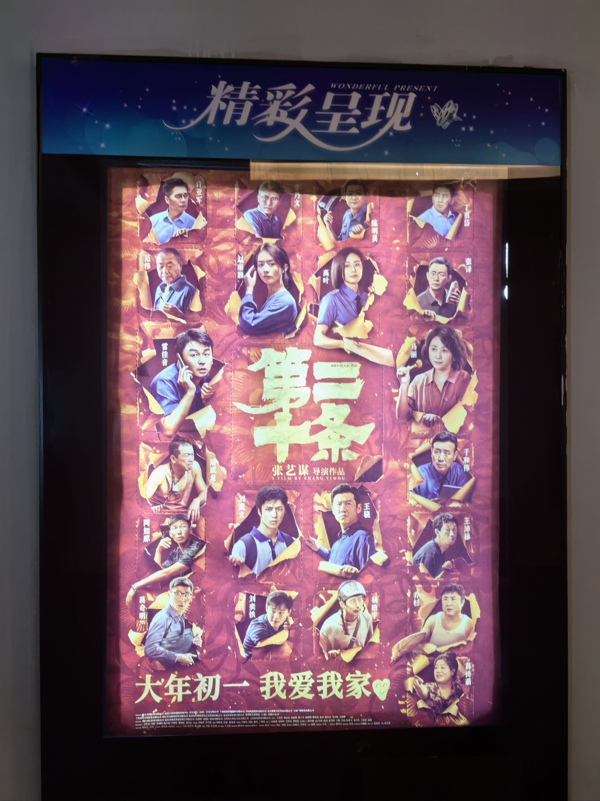 春节看了好几场电影,二十条算是好的,有泪有笑,有明星,值得看