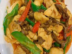 野黄菇炒牛柳-清真·益鑫羊肉手抓馆(花园北街店)