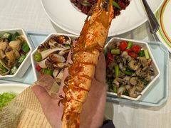 烤青岛本地大虾-开海·红岛海鲜虾水饺(石老人店)