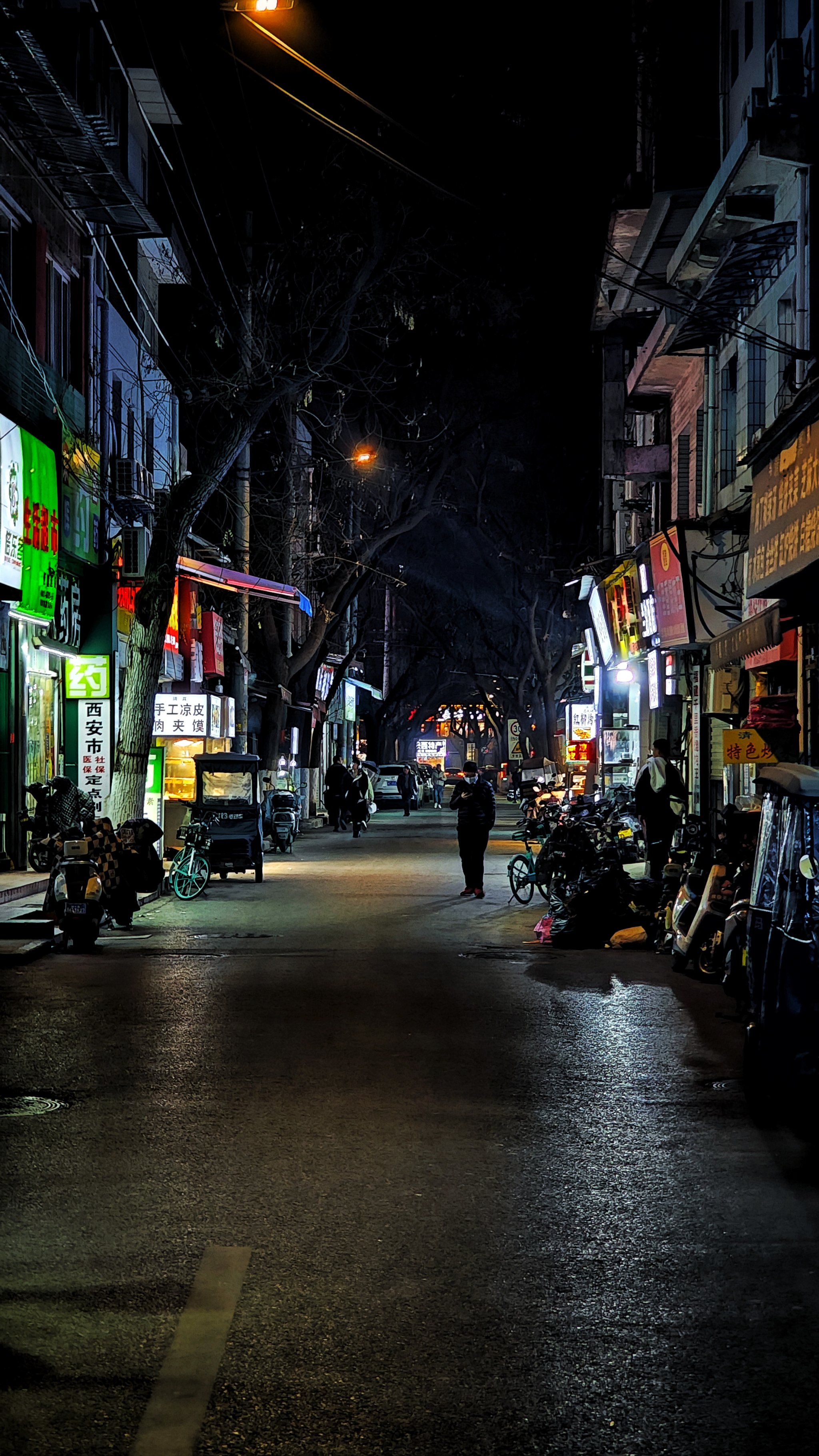 冬天夜晚街景图片图片