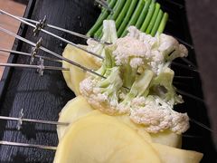 花菜-長壹旋转烤吧 农家鸡火锅