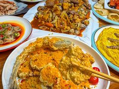 -东来菜馆•手抓海鲜家常菜•海鲜锅贴(鸽子窝店)