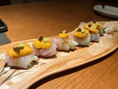 鲷鱼甜虾春菊卷海胆-水之惠鲜鱼料理(王府大街店)