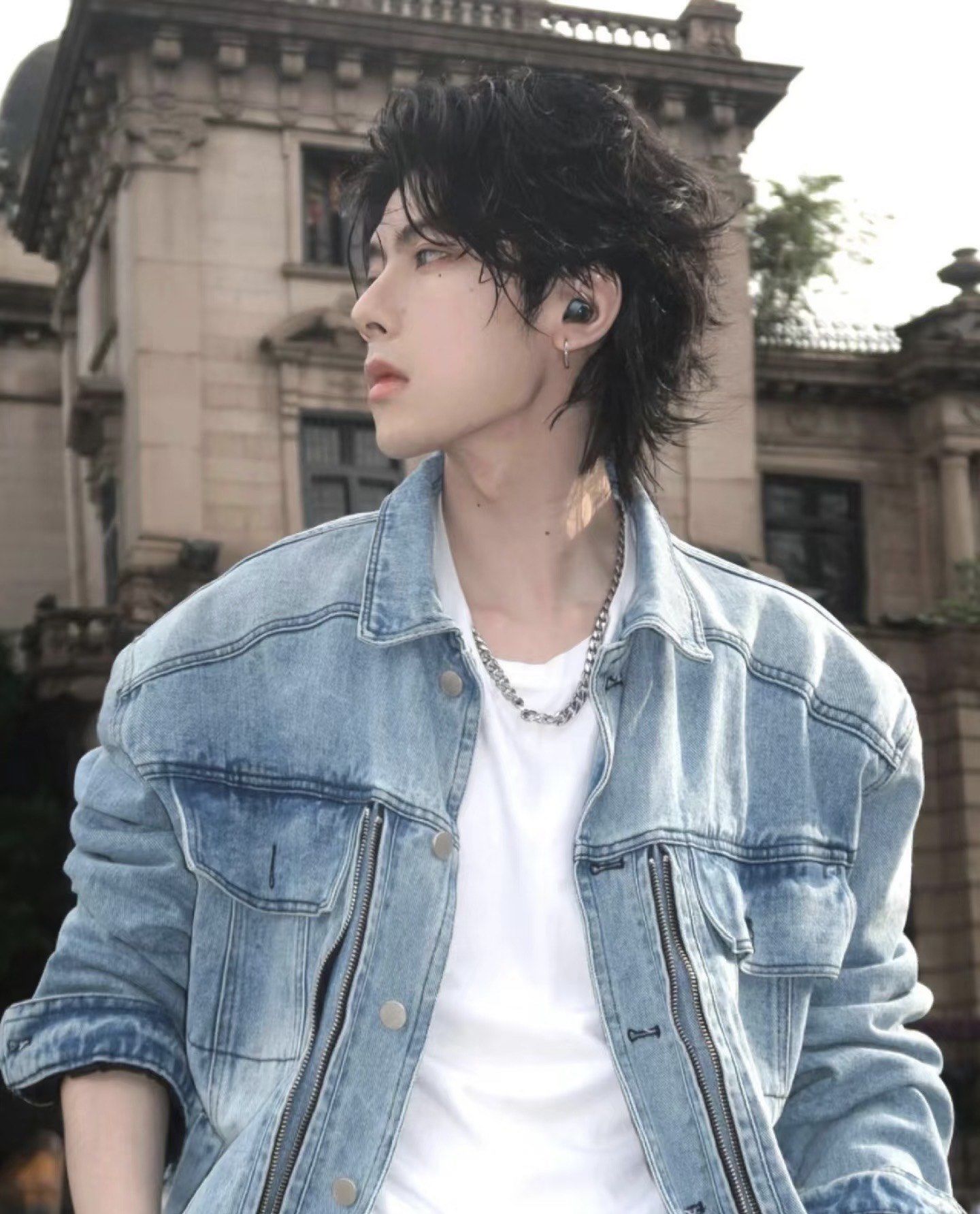 中长发日系少年就烫这款发型 日系凌乱狼尾