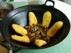 地锅茄子饼-洪福龙虾