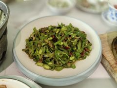 青椒干子毛豆炒肉丝-苏梦江南·淮扬菜(夫子庙店)