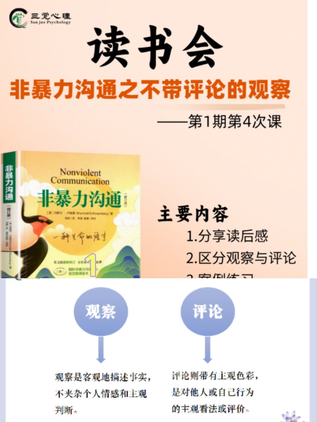 非暴力沟通:不带评论的观察,我们一起参读书会
