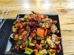 鲜活花蛤-长青菠菜面·烧烤