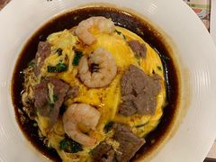 虾仁叉烧双拼滑蛋饭-旺记冰室(九龙中心大厦店)