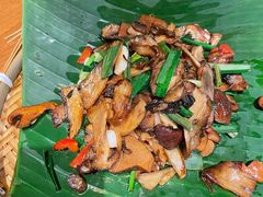 爆炒赤松茸黑牛肝菌-云海肴·汽锅鸡·云南代表菜(天山百盛优客店)