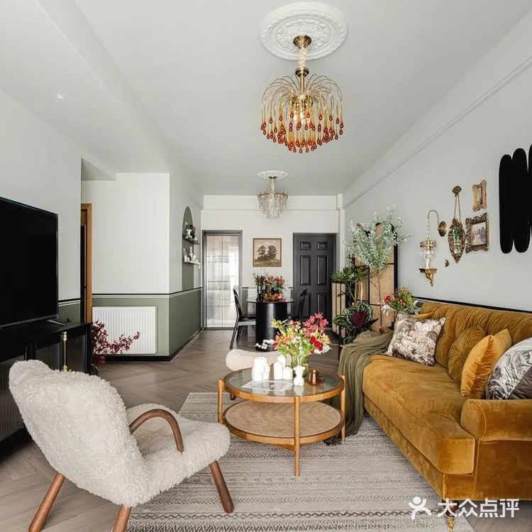 [礼花]108㎡英式复古风，别具一格的橄榄绿色调，仿佛有魔法般，