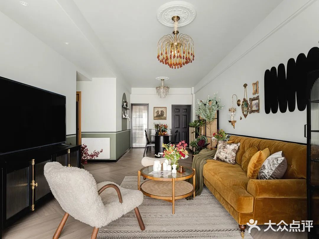 [礼花]108㎡英式复古风，别具一格的橄榄绿色调，仿佛有魔法般，