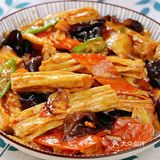 香菇炒腐竹，超下饭呦