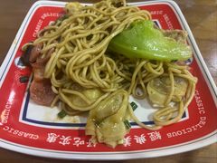 叉烧干捞扁实面-明叔捞面