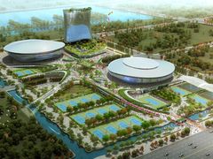 总体鸟瞰效果图-珠海横琴国际网球中心