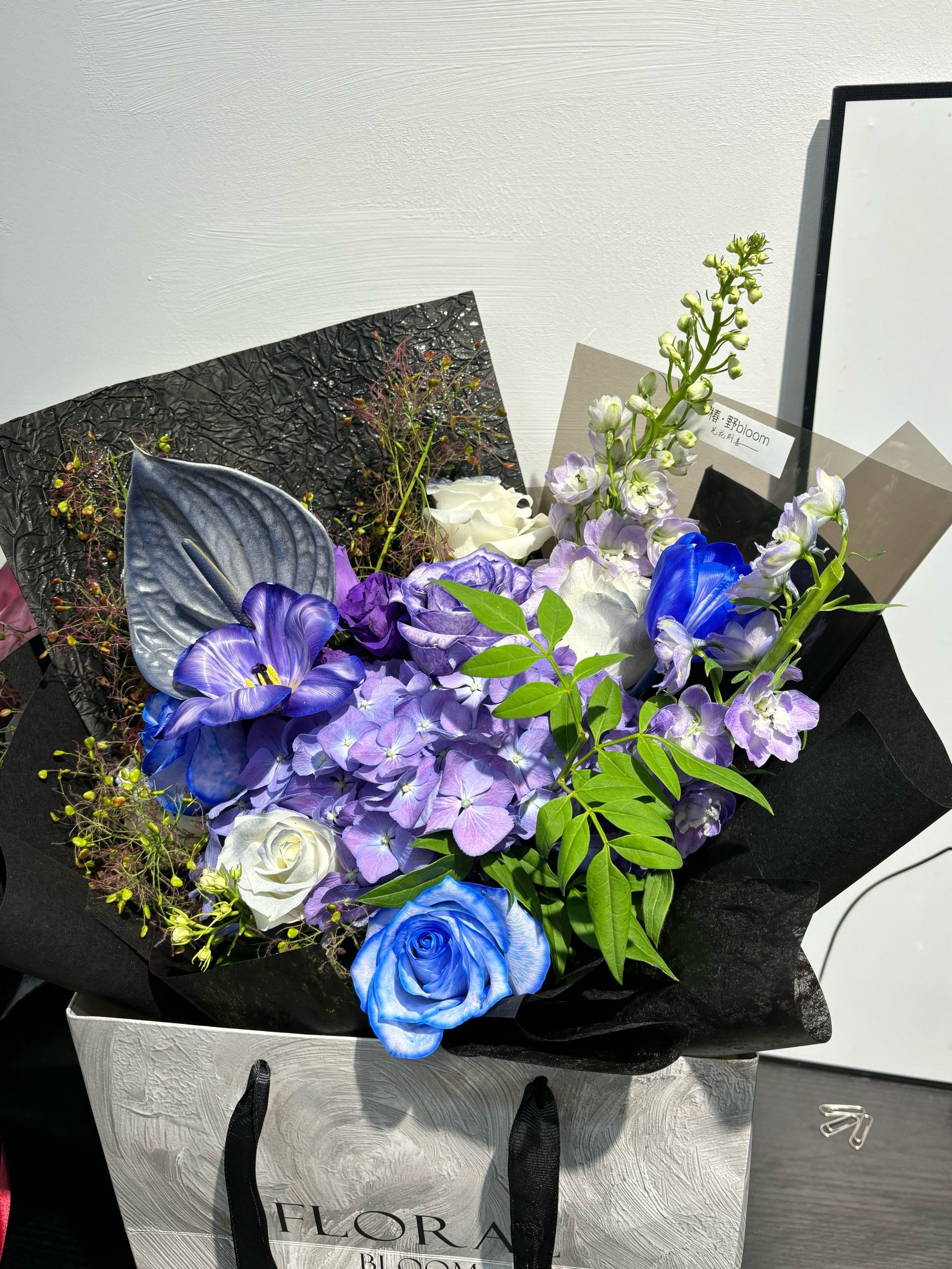 星光璀璨的蓝色花束