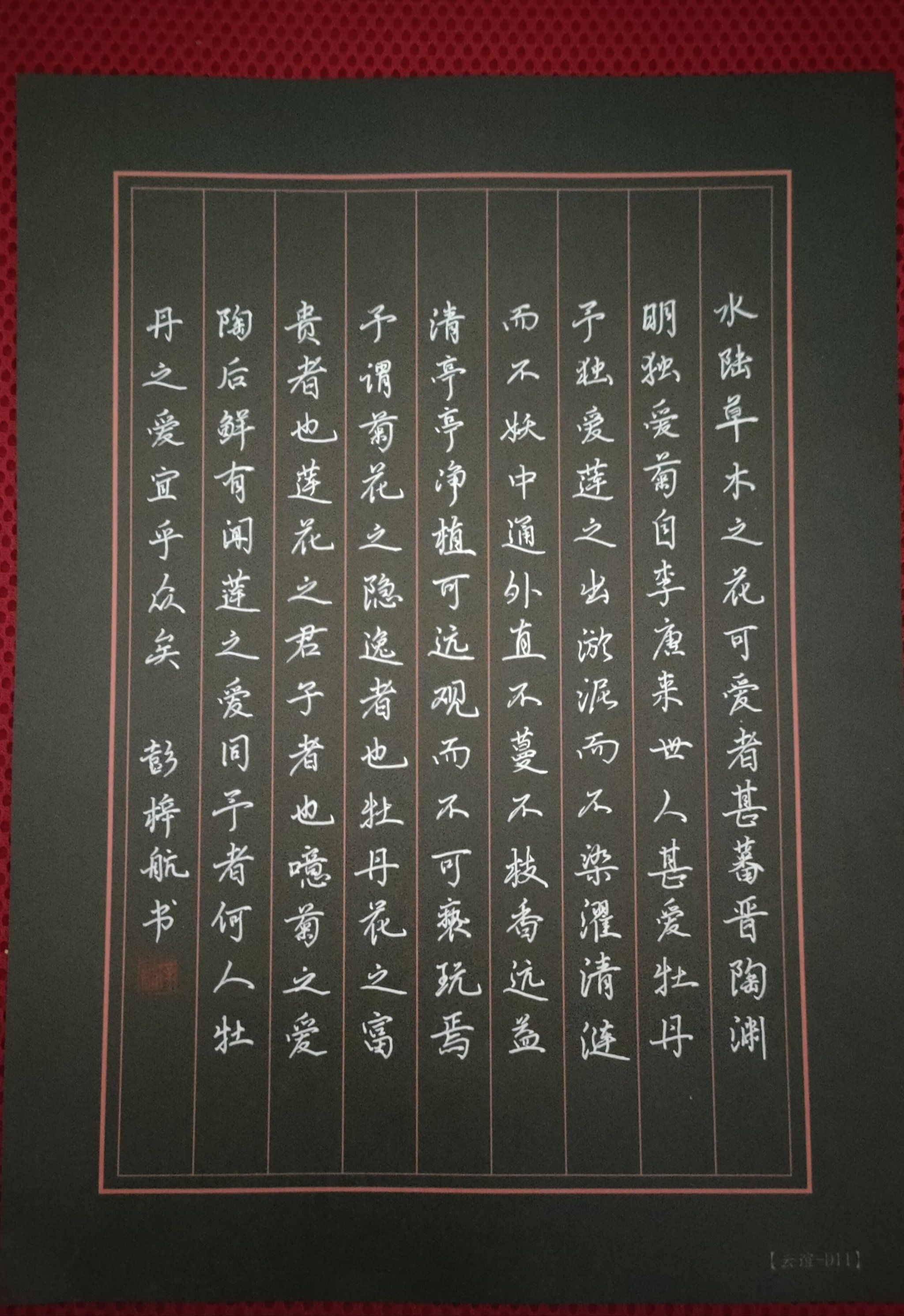 今日练字,心静如水