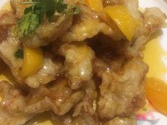 黄桃锅包肉-快乐老家三鲜饺子东北菜(南六中路店)