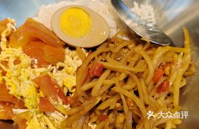 Tomato and Egg with Minced Pork and Potato Shreds