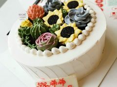 半面多肉植物生日蛋糕-BON CAKE(华贸购物中心店)