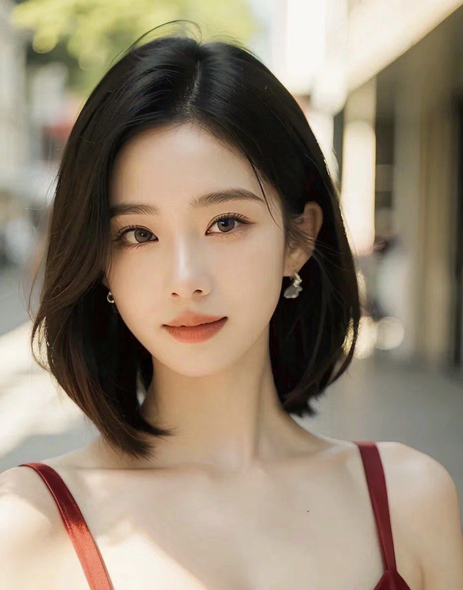 齐肩锁骨短发,是一款时尚又经典的发型