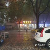 香樟树的落叶哗哗哗哗地被雨滴打了下来