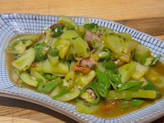 青番茄炒咸肉-陈先进鱼馆·夜宵·地道农家菜(湖墅南路店)