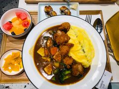 炸鸡块咖喱蛋包饭套餐-池奈·日式咖喱蛋包饭(赛高店)