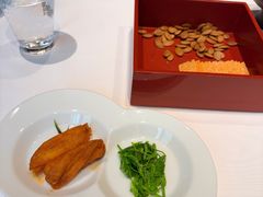锦绣两拼（秘制带鱼腩、樱桃鹅肝拼小蜜豆）-新荣记(椒江店)