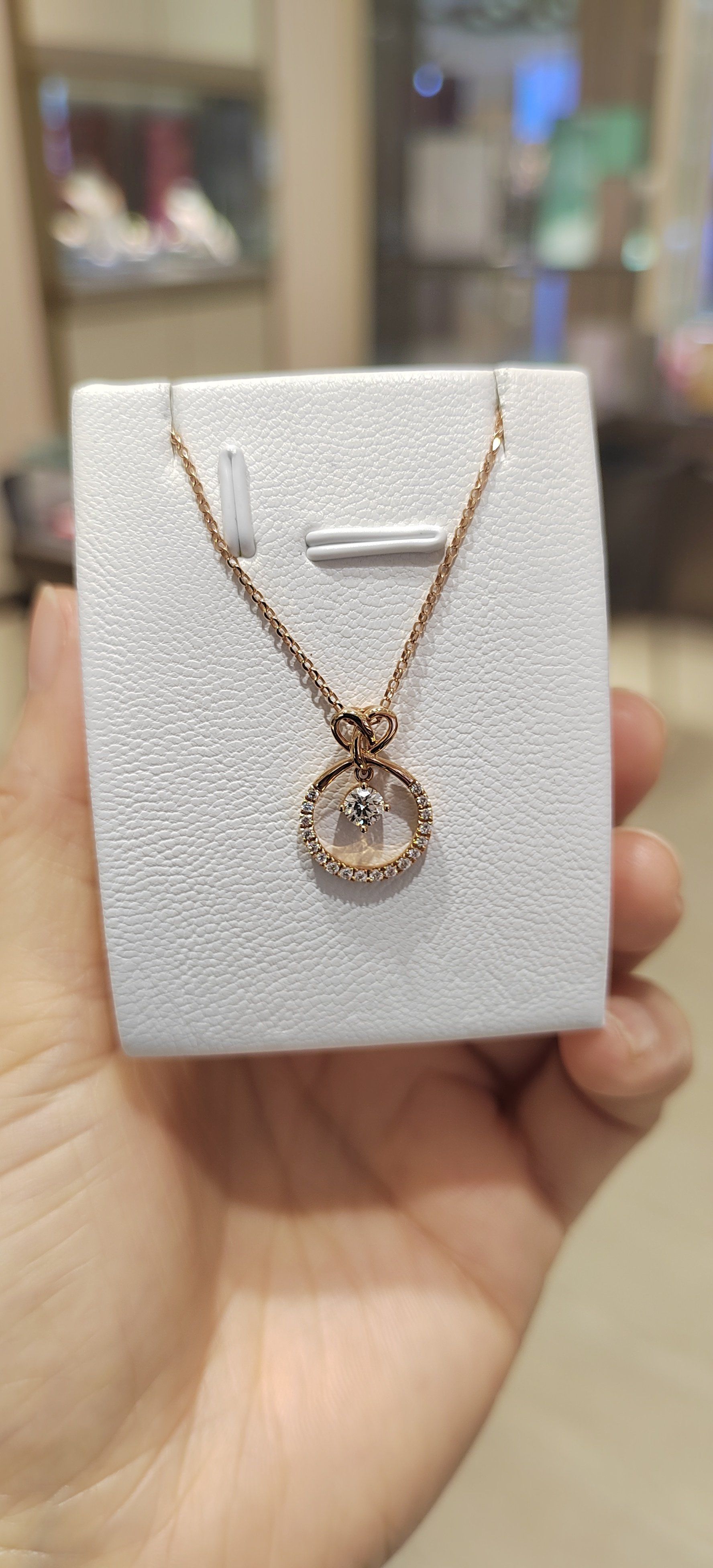 18k玫瑰金钻石套链