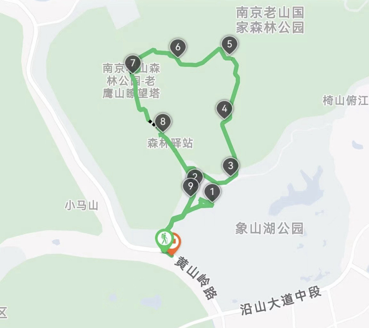 老山界爬山路线图时间图片