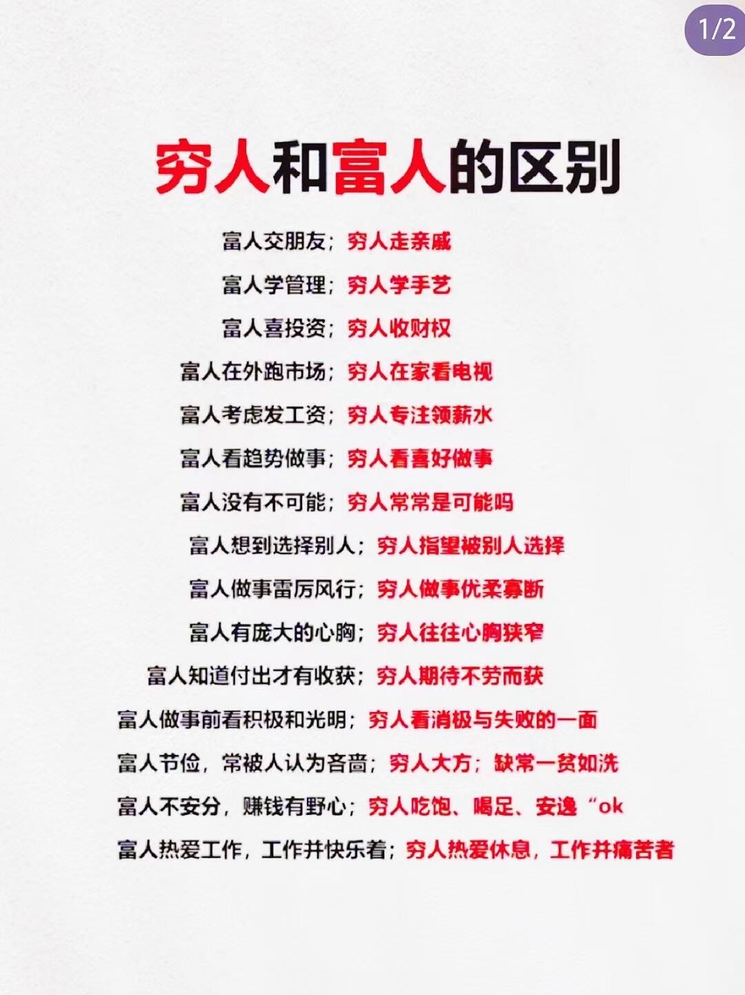 穷人和富人,普通人和成功人的二八定律