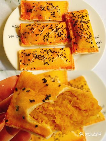 ️无油无糖～南瓜咸蛋黄肉松·吐司派