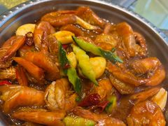 干锅基围虾-刘胖子家常菜·蹄花焖藕(中央花园店)