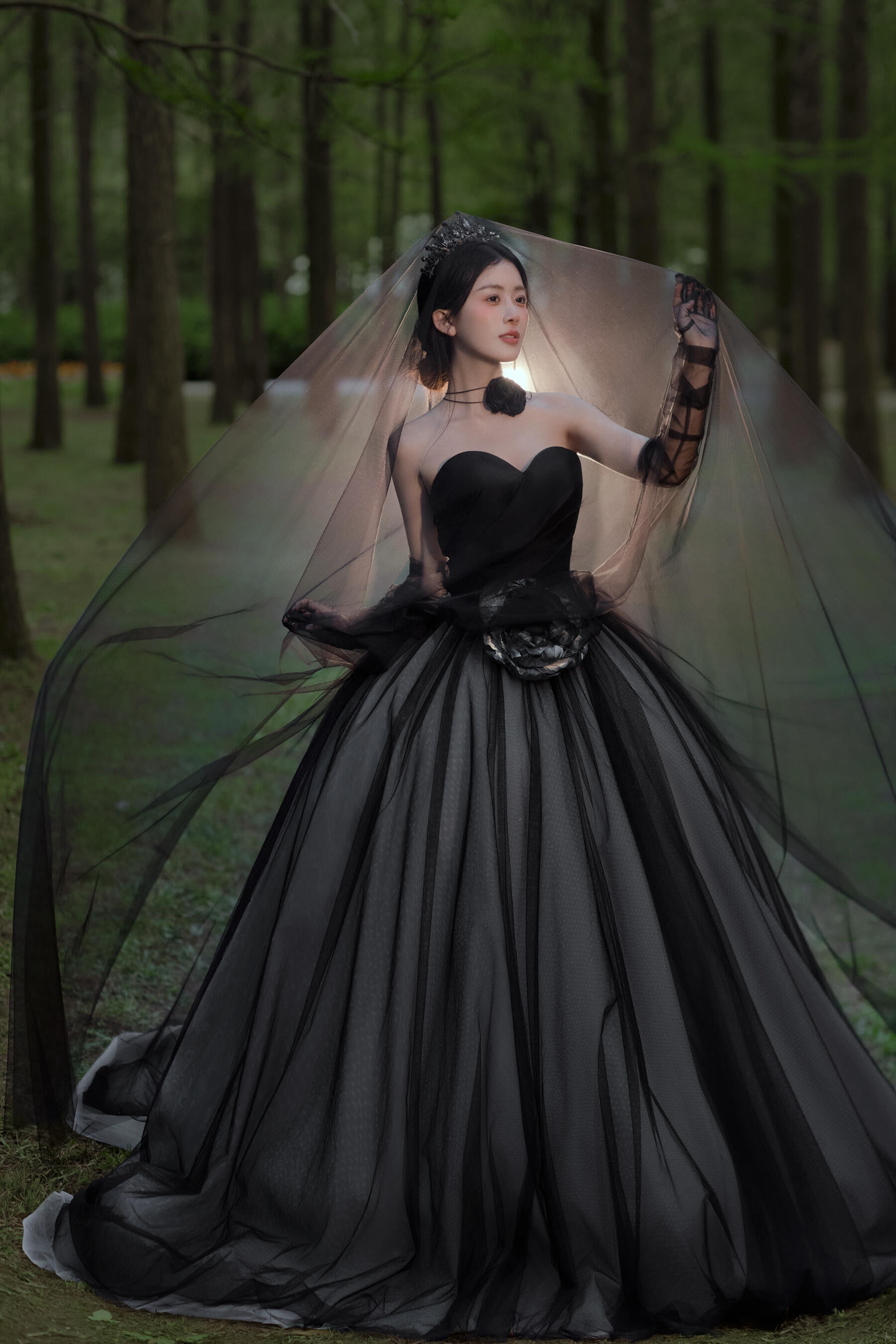 浪漫满分婚纱照#婚纱照 #黑纱婚纱照