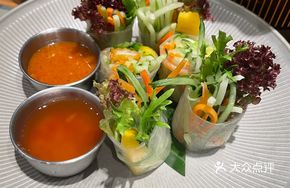 Lobster Fish and Mango Rice Paper Rolls