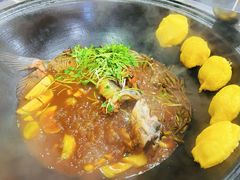 铁锅鱼-北京龙庆四季香农家饭庄·灶台鱼·碳烤虹鳟鱼(龙庆峡店)