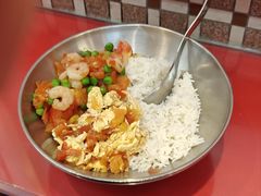 西红柿虾仁拼西红柿炒蛋-霸碗盖码饭(长沙金星路步步高店)