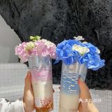 魔都超出片ins风店💐|饮料上有真的整簇鲜花