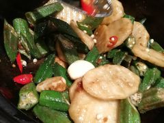 豆酱炒秋葵山药-南拳十三姨·潮汕砂锅粥(世纪金源店)