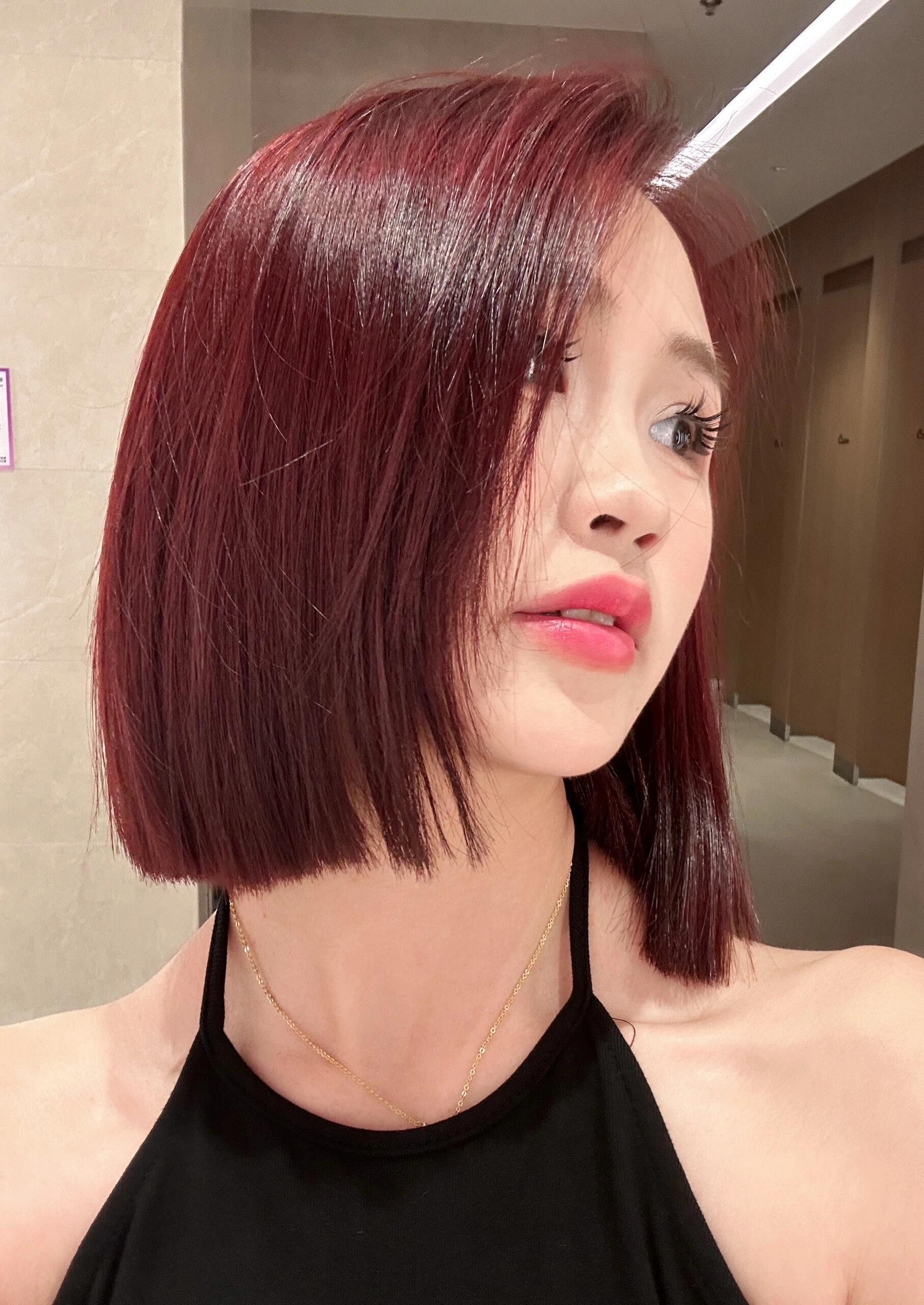 简单又好看的发型 #红棕发色 #染发设计