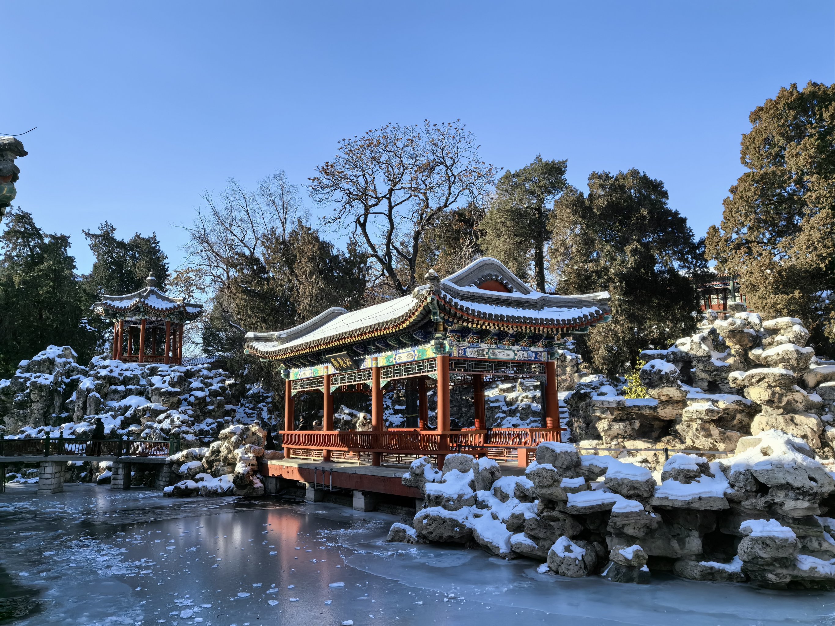 北海雪景 诗词图片