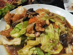 炸鸡炒蔬菜-梦山水日本烧肉(五四广场店)
