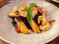 辣味海虾白葡萄酒汁墨鱼面-107私厨·牛排馆(龙岗店)