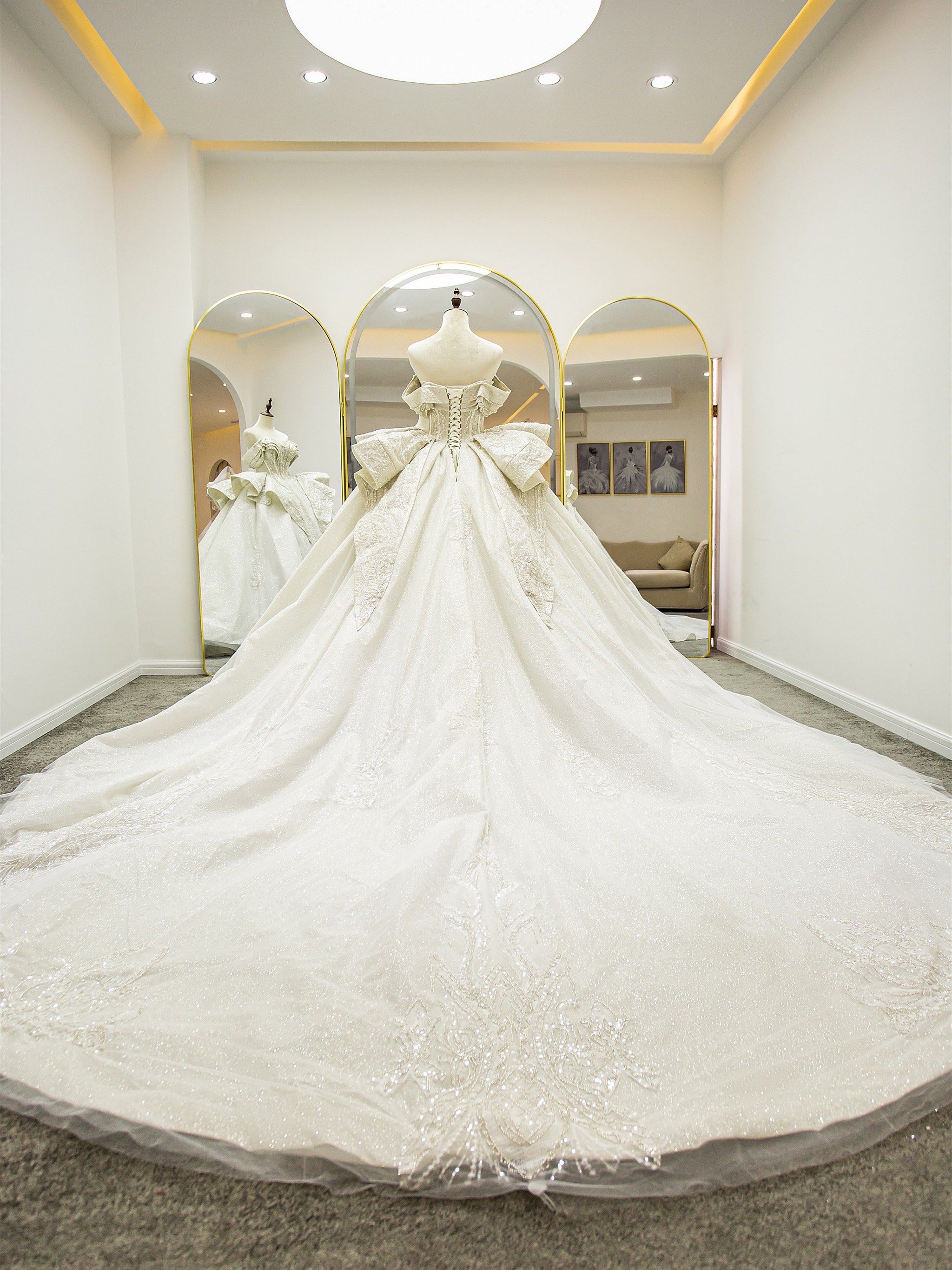 法式婚纱礼服🔥2023新款新娘主纱高级重工大拖尾