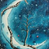 水彩🈷️夜的绘画，简直是美轮美奂💗💗