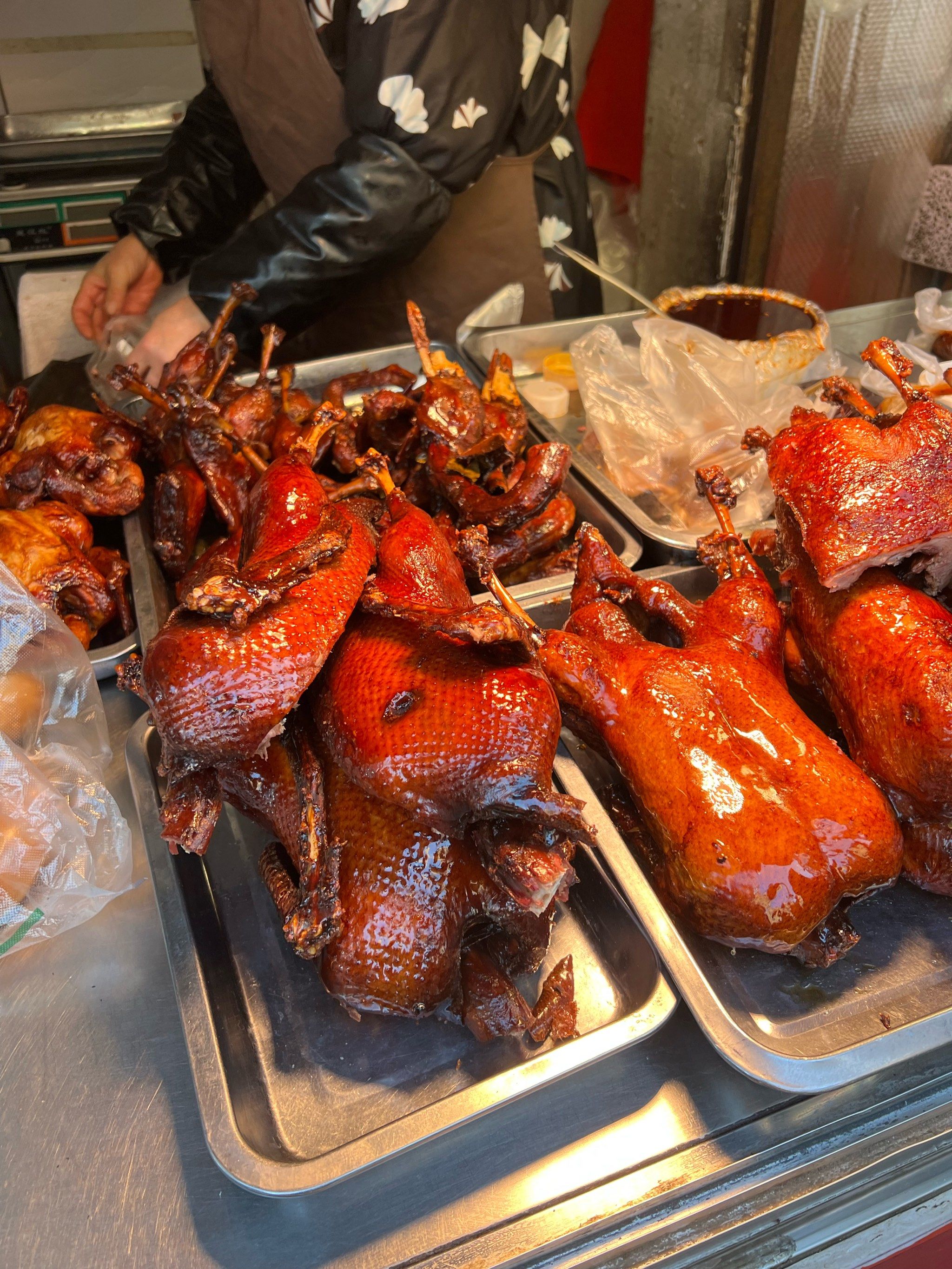 刚出炉的油烫鸭烤鸭,美味满分