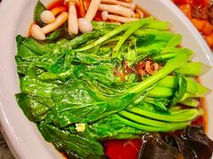 白灼菌菇菜心-新白鹿餐厅(松江开元地中海店)